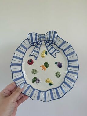 Vintage Fitz & Floyd Petits Vegs (Petite Vegetables) Canape Plate